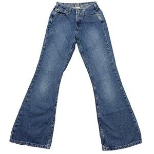 Silver Jeans Womens Blue Denim Boocut Leg Mid Rise No Waist Band Size 26/31